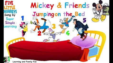 Five Little Monkeys Jumping On The Bed Mickey Mouse - Bed Western