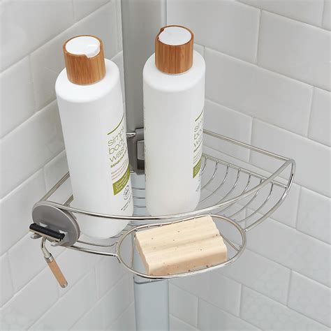 simplehuman Stainless Steel Tension Pole Shower Caddy | The Container Store