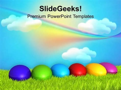 Easter Eggs With Rainbow Theme PowerPoint Templates Ppt Backgrounds For ...