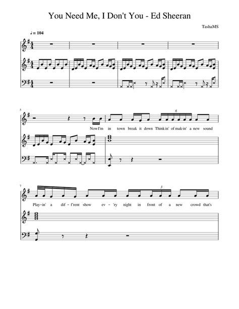 You Need Me, I Don't Need You - Ed Sheeran Sheet music for Piano (Solo) | Musescore.com