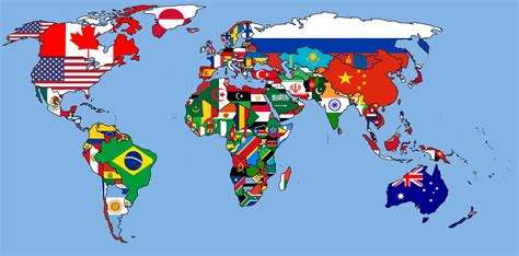 World Map With Countries And Their Flags