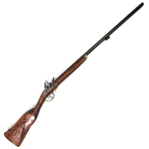 Double Barrel Flintlock Rifle Gun Replica.