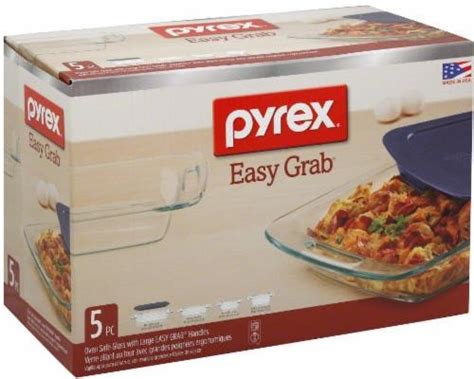 Pyrex Easy Grab Baking Dish Set - Clear/Blue, 5 pc - Ralphs