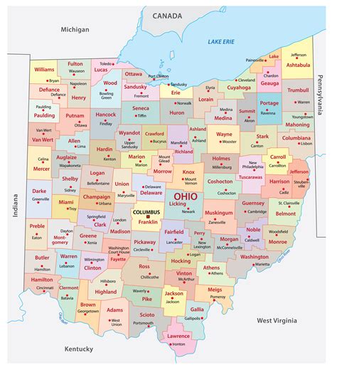 Printable Ohio County Map