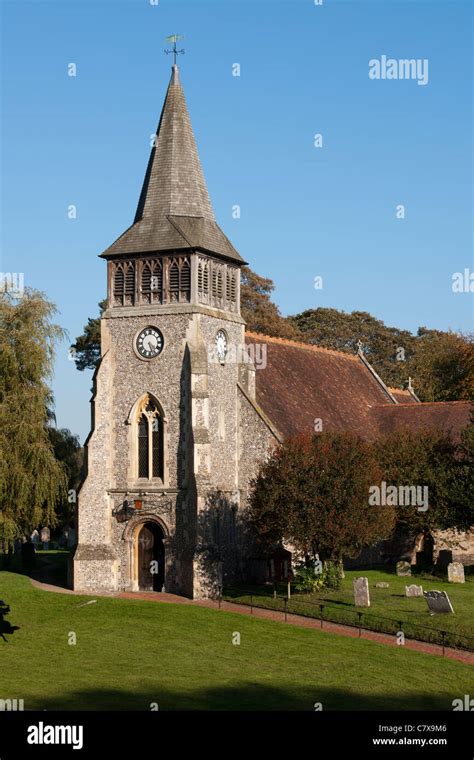 St Nicholas, Parish church of the Hampshire village of Wickham, Wickham, Hampshire, England, Uk ...