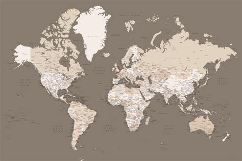 World Map Showing Cities