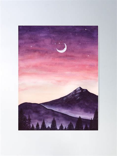 "pink purple sky summery night" Poster for Sale by J sora | Purple ...