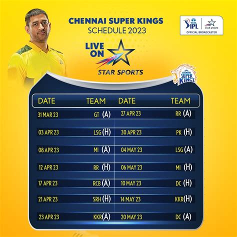 CSK Schedule for IPL 2023 : r/csk