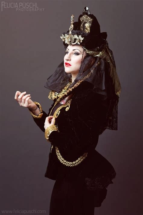 Black Queen Steampunk Costume, Vintage Couture Made to Order Stage n ...