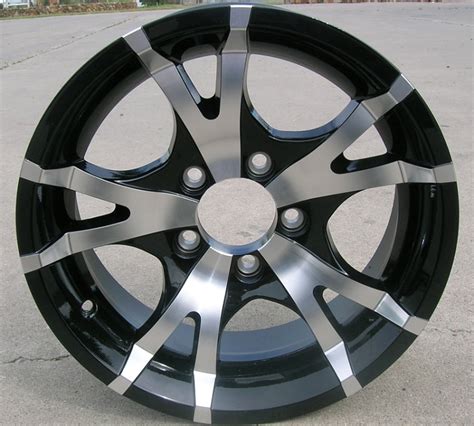 15" Aluminum Sendel Type T07 Black Trailer Wheel