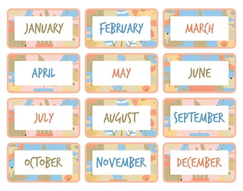 4 Best Images of Printable Classroom Calendar Months - Months of the Year Labels, Free Printable ...