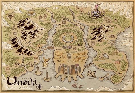 Unova Map. By Adam Rufino via Behance | Pokemon art, Pokemon poster, Pokemon