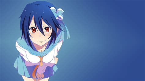 blue hair, Red eyes, Anime, Anime girls, Nisekoi, Hair ornament, Blushing, School uniform ...