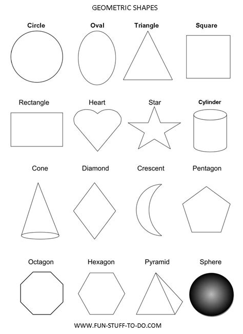 Geometric Shapes Worksheets | Free To Print