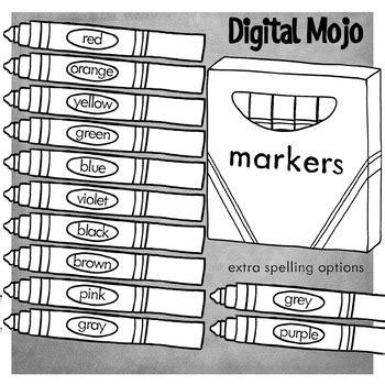 Markers Clipart by Digital Mojo | TPT