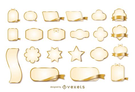 Gold Ribbon Label Vector 3 Vector Download