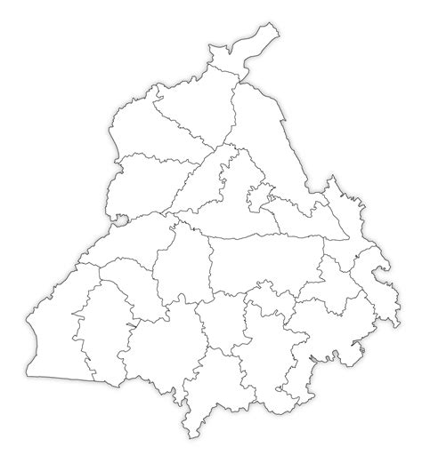 Punjab Outline Map, Punjab Blank Map