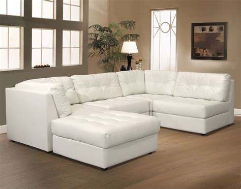 White Leather Sectionals | Foter