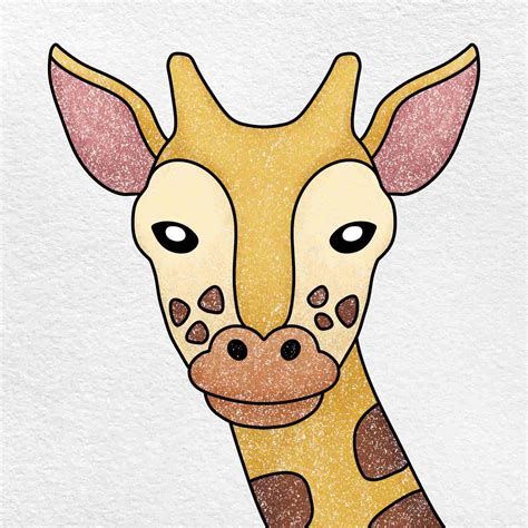 How to Draw a Giraffe Head - HelloArtsy