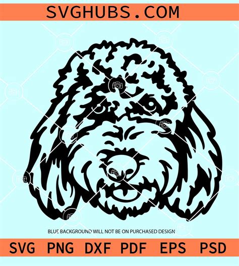 Golden doodle head SVG, Golden doodle svg, Golden doodle dog breed svg