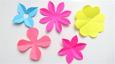 5 Easy Paper Flower |Paper Flower Making Ideas| How to cut/make Paper Paper Flowers - YouTube