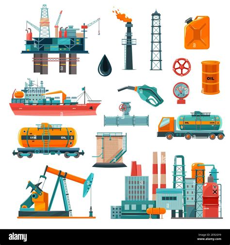 Oil rig vector cartoon hi-res stock photography and images - Alamy