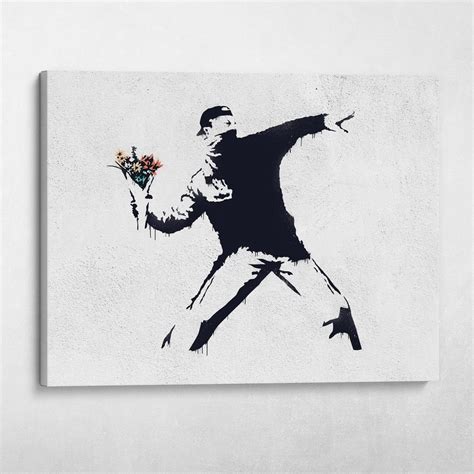 Banksy Flower Thrower Graffiti Wall Art