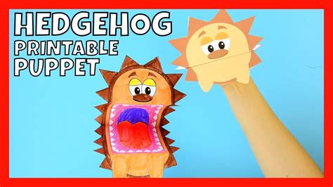 Hedgehog Printable Puppets - paper crafts with template - YouTube