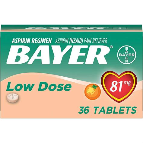 Bayer Chewable Low Dose Aspirin, 81 mg Tablets, Orange 36 ea (Pack of 3) - Walmart.com - Walmart.com