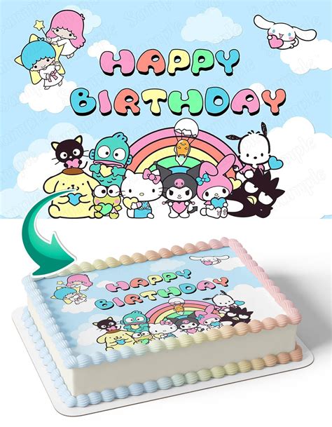 Hello Kitty Kuormi Cinnamoroll Kawaii Sanro Edible Cake Toppers – Edible Cake Topper Corp