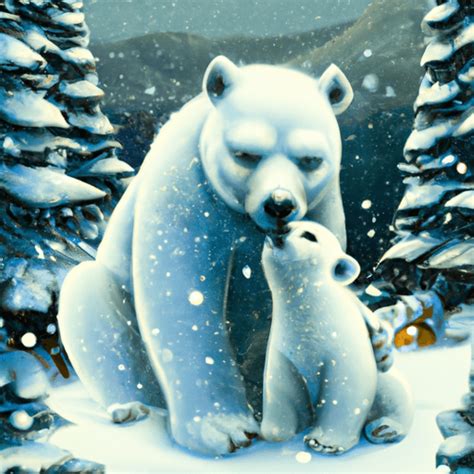 Winter Wonderland with Polar Bears · Creative Fabrica