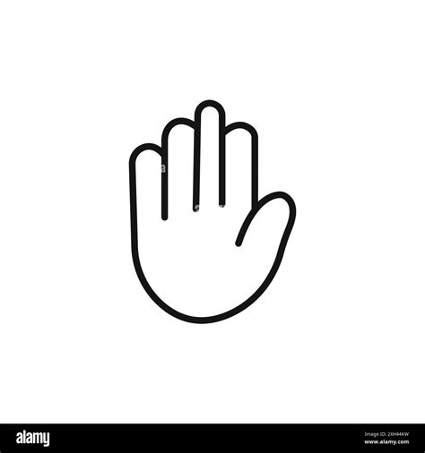 Raised Hand icon logo sign vector outline in black and white color Stock Vector Image & Art - Alamy