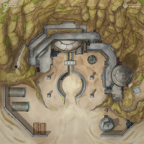 Desert Settlement (40x40) | Miska's Maps on Patreon | Desert map, Tabletop rpg maps, Dungeon maps