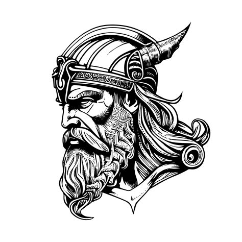 Viking Head Tattoo Logo for Strength and Resilience Warrior Spirit ...