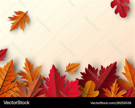 Autumn leaves background design with copy space Vector Image