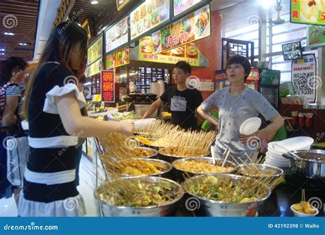 Shenzhen, China: Delicious Food Street Landscape Editorial Stock Photo - Image of catering ...