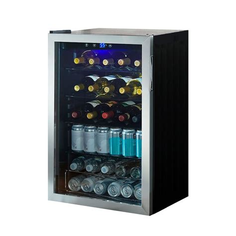 Vissani 4.3 cu. ft. Stainless Steel Wine and Beverage Cooler, Holds 120 Cans or 36 Wine Bo ...