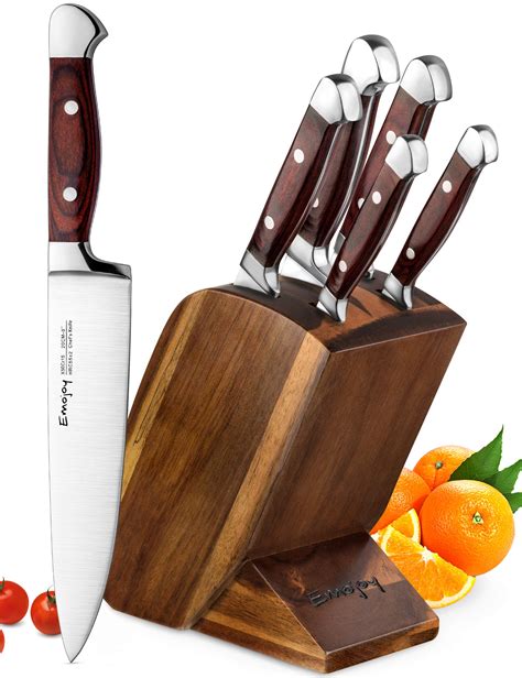 Knife Set, 6 Piece Kitchen Knife Set with Block Wooden, Self Sharpening Manual 750440631073 | eBay