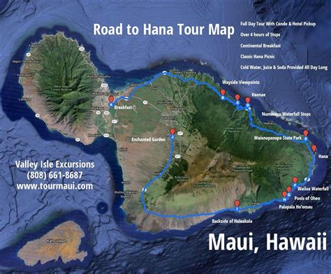 Road to Hana Map | Best Stops | Maui Tour Route