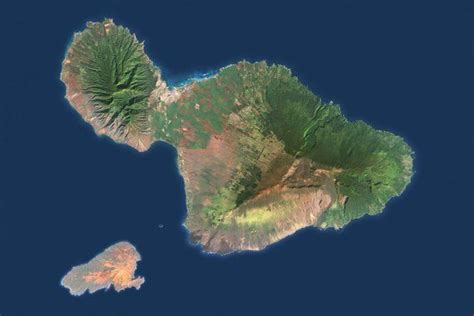 Maui Satellite Image Kahoʻolawe Hawai'i Hawaiian - Etsy | Maui, Satellite image, Maui map