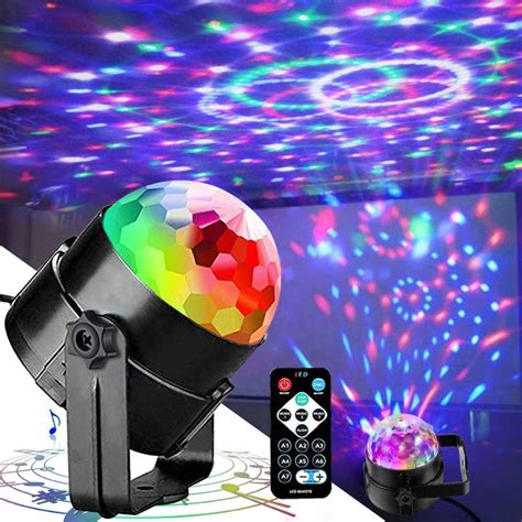 Party Lights Disco Ball LED Strobe Lights Sound Activated, RBG Disco Lights, Dance Party DJ ...