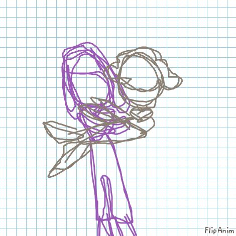 a drawing of a person holding a flower on a sheet of paper with graph paper behind it