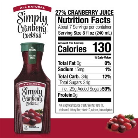 Simply Cranberry Cocktail Fruit All Natural Juice, 52 fl oz - Ralphs