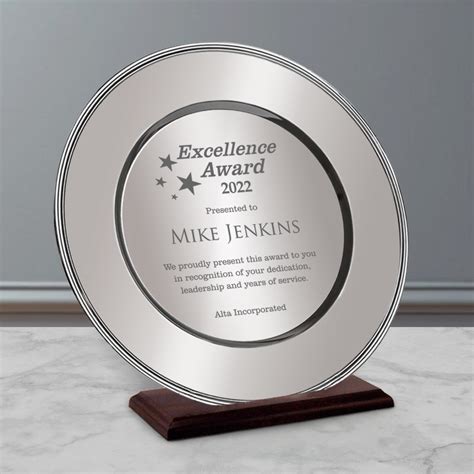 Engraved Award Plaque Personalized Shooting Star Silver Trophy Top Sales Of The Year ...