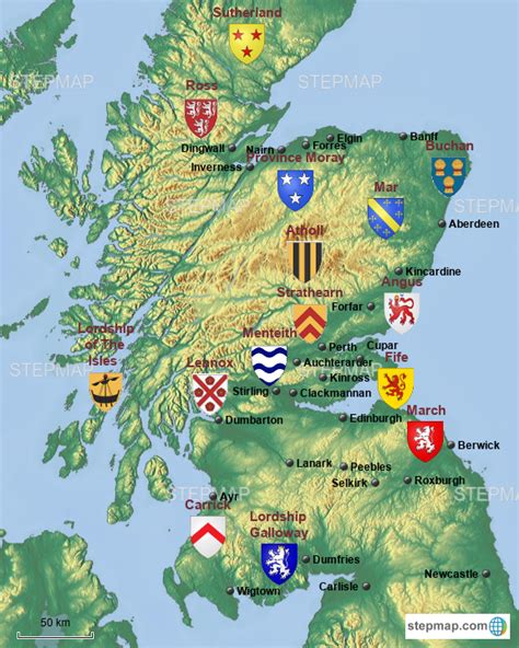 StepMap - Scotland Medieval Earls and Sherriffs - Landkarte für Great ...