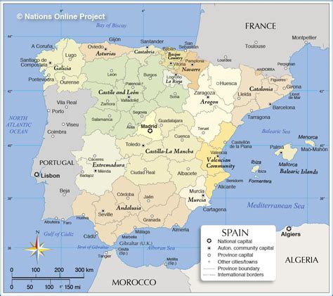 スペイン地図-地域-地図のスペインを示す地域（南欧諸国-ヨーロッパ）