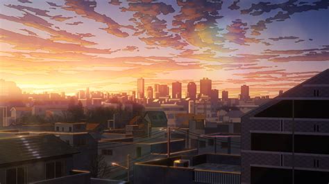 City Anime Sunset Tower Wallpapers - Wallpaper Cave