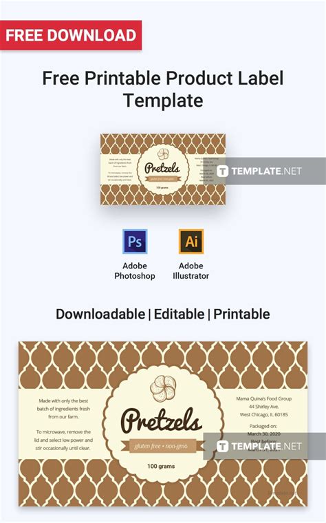 Free Printable Product Label Label Templates Designs With Food Product ...