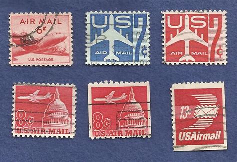 US Airmail Stamp Lot USED (6 Stamps) For Sale - Item #1629250