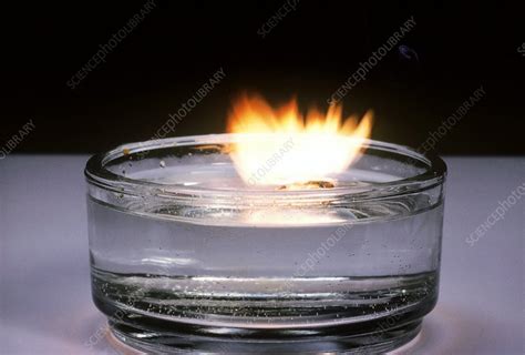 Sodium reacting with water - Stock Image - C014/7750 - Science Photo Library